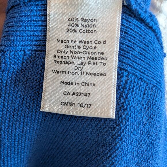 Talbots No-Close Cardigan Royal Blue Size L Classic Open Cardigan Duster - Picture 14 of 15